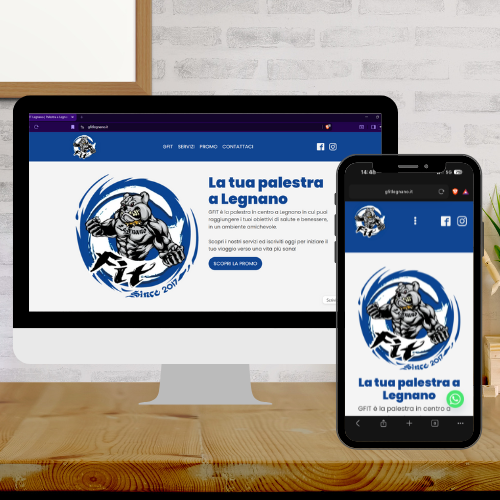 Mockup su computer e cellulare del sito GFIT