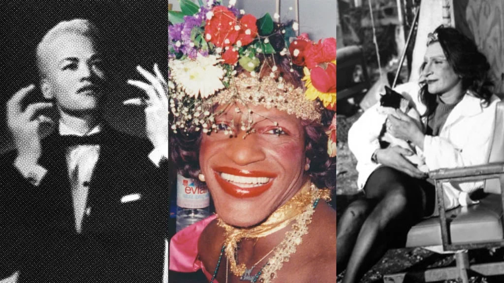 Collage delle tre icone della rivolta di Stonewall: Stormé DeLarverie, Marsha P. Johnson e Sylvia Rivera.